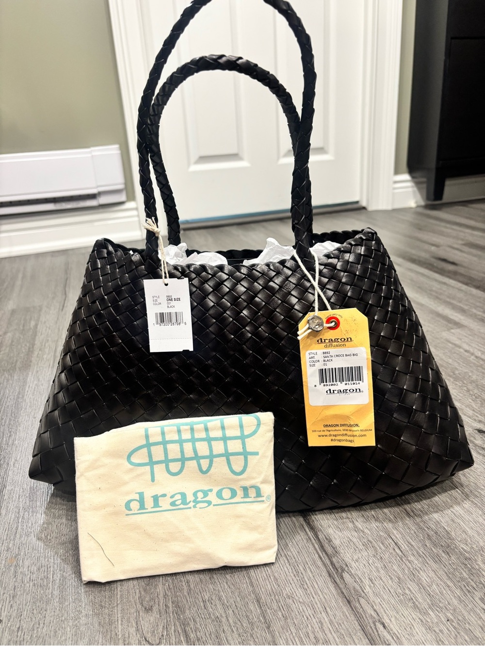 Dragon Diffusion Black Woven Tote